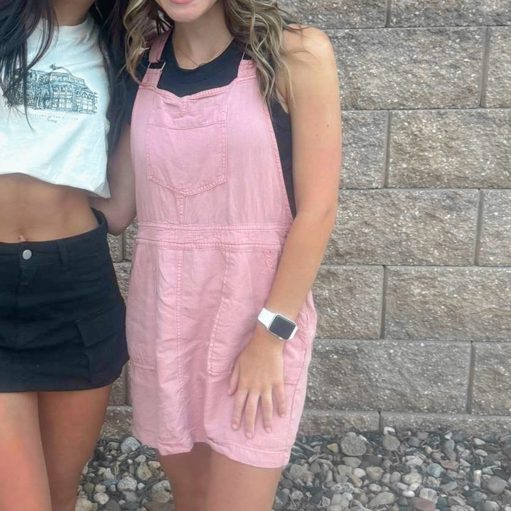 Women’s Pink Overall Dress